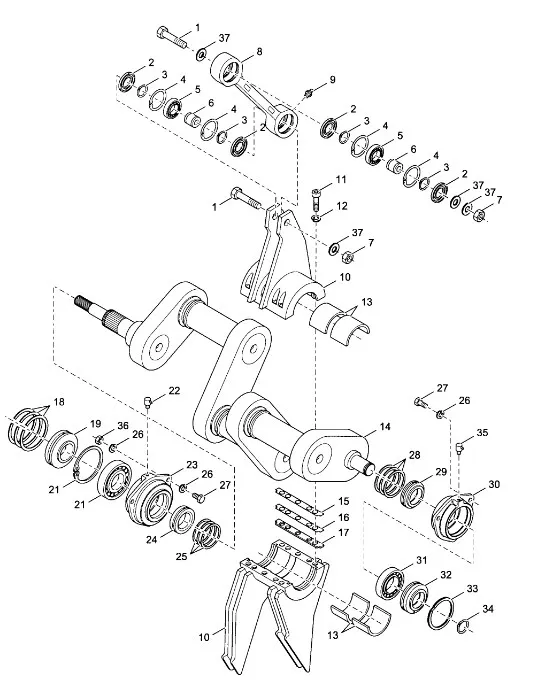 323327 - Подшипник вала верхнего привода кам. накл. CS, CSX, CX6/8